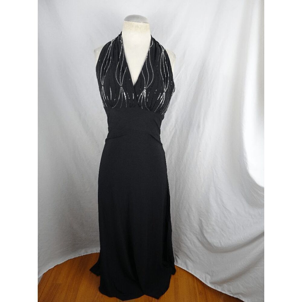 K Lessman Women Black Dress with Sequins Size S